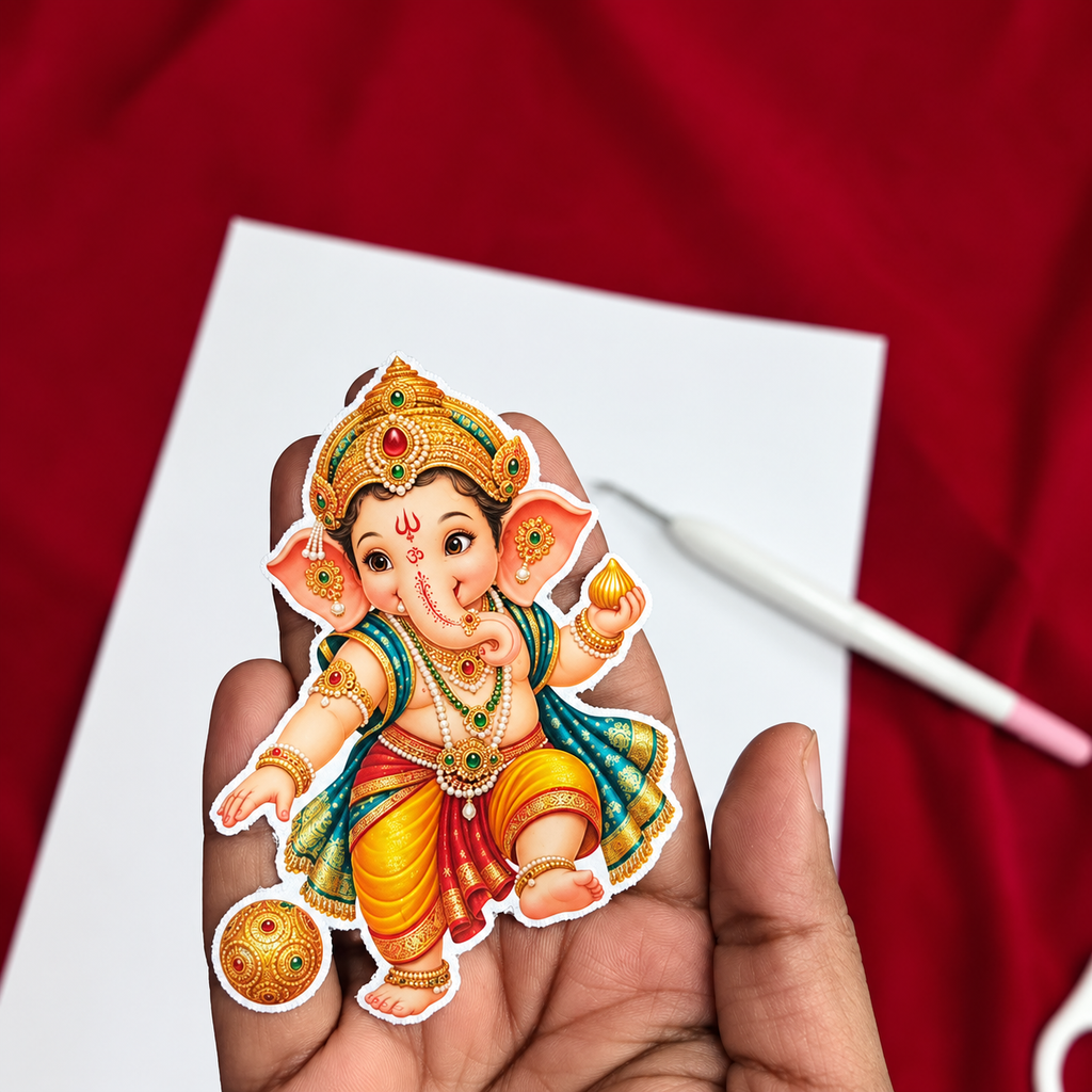 Baby Ganesha Iron-On Patch — Festive Shirt Patch