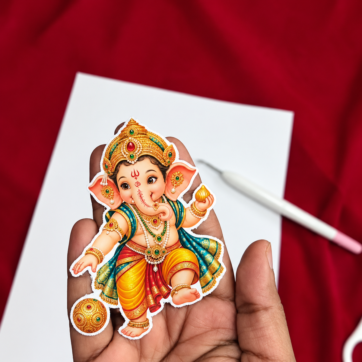 Baby Ganesha Iron-On Patch — Festive Shirt Patch