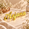 Gold mirror acrylic personalized name cutout, luxury laser-cut name sign