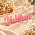 Pink standard acrylic custom name cutout, personalized laser-cut name sign